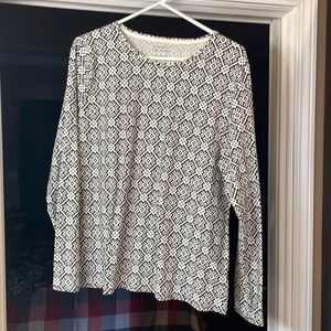 Long sleeve, XL, Talbots, Black and White
